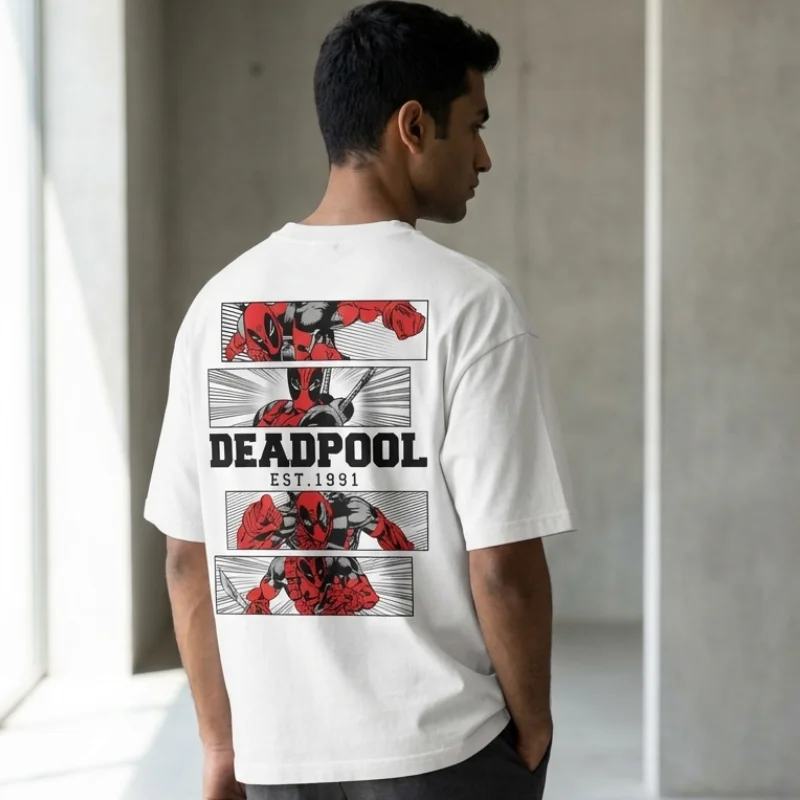 COMIC DEAD POOL - Printed Oversized T-Shirt