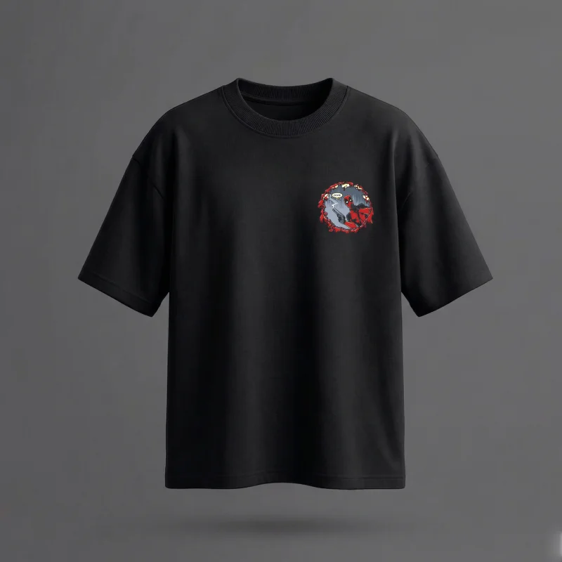 DO I LOOK LIKE CARE - DEAD POOL - Printed Oversized T-Shirt