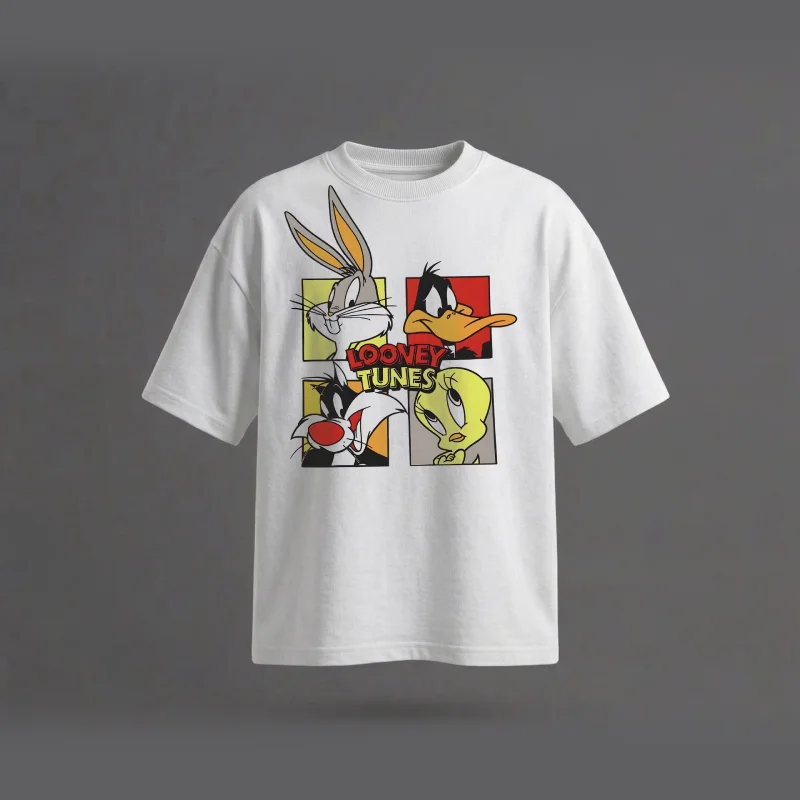 THE QUAD TOON - LUNNY TUNES - Printed Oversized T-Shirt