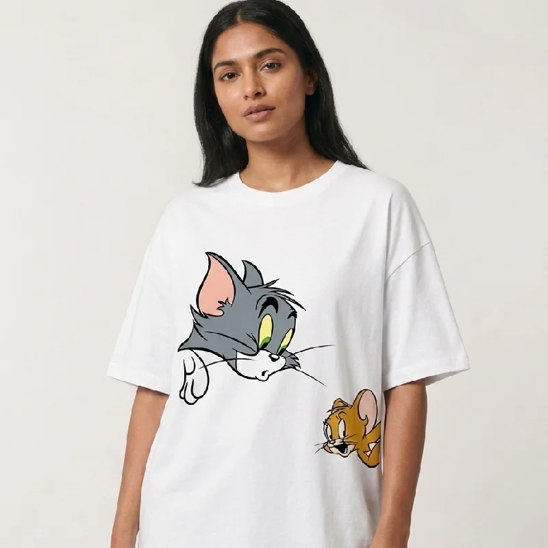 TOM & JERRY-CONFUSED - Printed Oversized T-Shirt