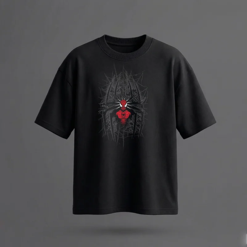 Spider Unleashed - Printed Oversized T-Shirt